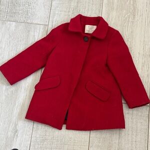 Zara Vibrant Red Kids Pea Coat
